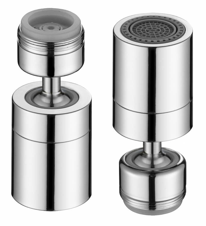 Splash proof chrome surface dual spray aerator for faucet Patented swivel spray kitchen faucet aerator replacement